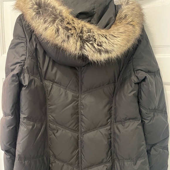 London Fog Down Parka Puffer Coat with Faux Fur Hood - Picture 14 of 16